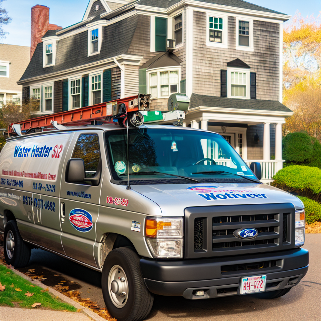 Water Heater Malden professional service vehicle at lead drain line replacement job site in Malden, MA neighborhood
