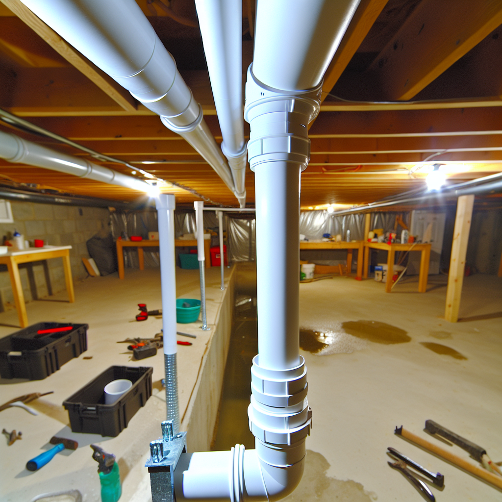 Completed lead drain line replacement with new PVC piping installation in Malden, MA residential property